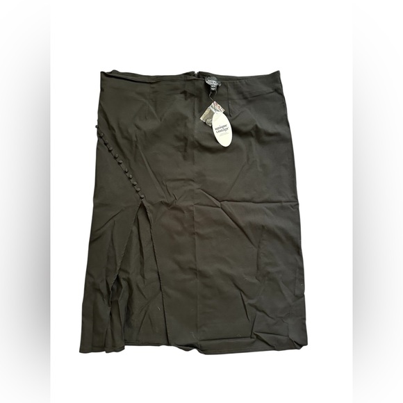 NWT Unique Vintage Pencil Skirt asymmetrical slit button up 3X/20 - Picture 4 of 6